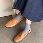 Square-toe Foldable-back Loafers