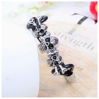 Skull Faux Leather Bracelet