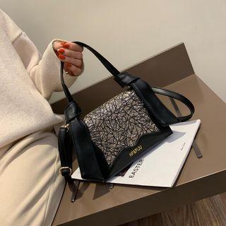 Knotted Pattern Panel Shoulder Bag