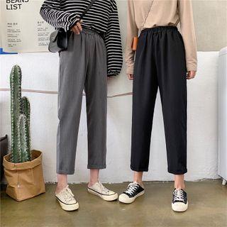 Elastic Waist Crop Pants