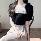 Two-way Lace-trim Frilled Top