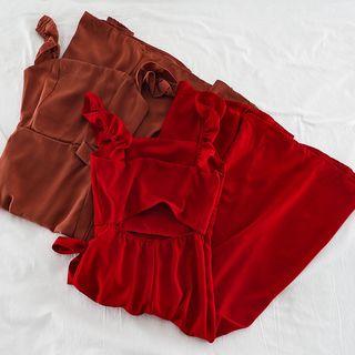 Sleeveless Square-neck Midi Dress