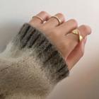 Set Of 3: Alloy Ring (assorted Designs) Set - Matte Gold - One Size