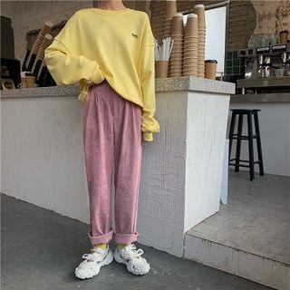 Lettering Oversize Pullover / Wide-leg Corduroy Pants