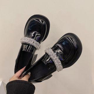 Beaded Chunky Heel Loafers