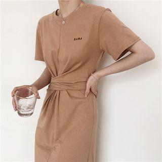 Short-sleeve Tie-back T-shirt Dress