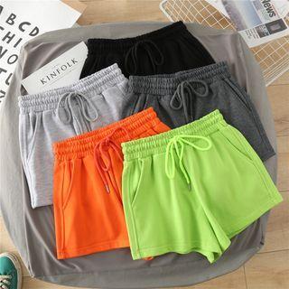 Plaid Wide-leg Sweatshorts