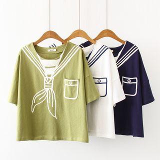 Sailor Print Short-sleeve T-shirt