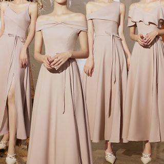 Tie-waist Maxi A-line Cocktail Dress (various Designs)