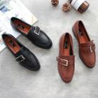 Faux-leather Belted Loafers