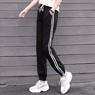 Contrast Piped Harem Pants