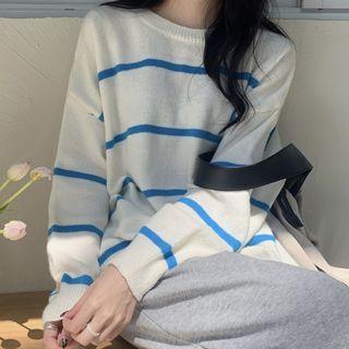 Striped Sweater Stripes - White - One Size