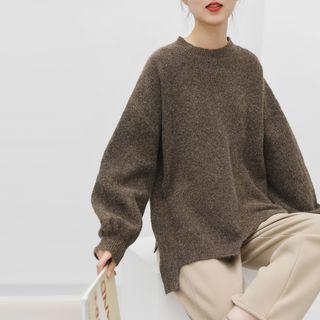 Retro Lantern-sleeved Irregular Sweater