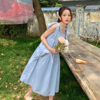 Tie-strap Plain Dress