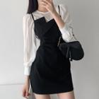 Set: Strappy Mini Sheath Dress + Blouse