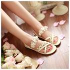 Embellished Floral Sandals