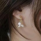 Mermaid Tail Faux Pearl Alloy Fringed Earring 1 Pair - Gold - One Size