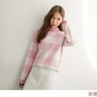 Turtle Neck Check Top