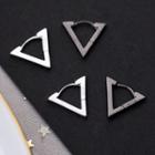 Triangle 925 Sterling Silver Hoop Earring 1 Pair - Silver - One Size