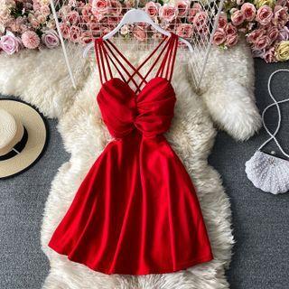 Knot Open Back Mini Dress