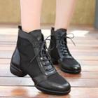 Lace Up Mesh Panel High-top Dance Shoes