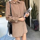 Set: Corduroy Shirt + High-waist Mini Skirt