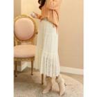 Napped Lace Long Tiered Skirt Cream - One Size