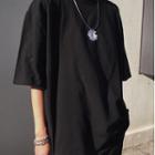 Couple Matching Elbow-sleeve Floral Embroidery T-shirt