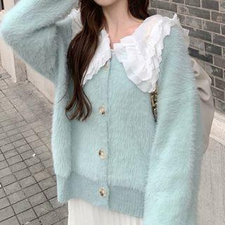 Fluffy Cardigan / Long-sleeve Blouse