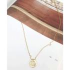 Letter Print Pendant Necklace Gold - One Size