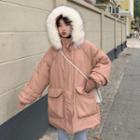 Hooded Loose-fit Zip Fleece-lined Long-sleeve Jacket (various Designs)