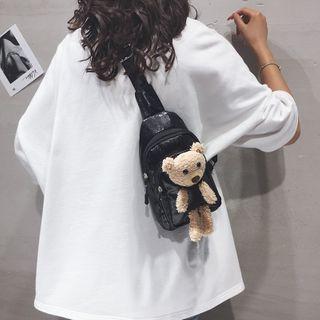 Faux Leather Bear Sling Bag