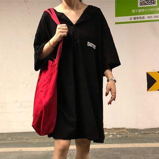 Hooded Printed T-shirt Dress