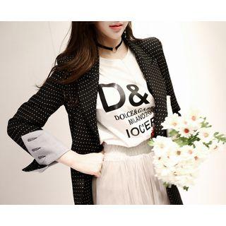 Dotted Single-breasted Blazer