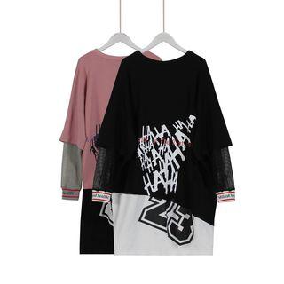 Inset Sleeve Lettering Panel Tunic