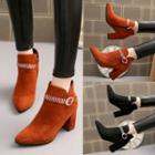 Rhinestone Chunky-heel Ankle Boots