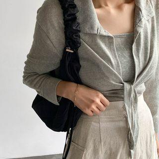 Set: Collared Knotted Bolero + Camisole Top