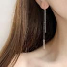 Bar Drop Earring 1 Pair - Rose Gold - One Size