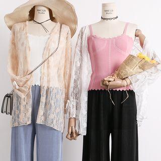 Lightweight Open-front Sheer Lace Shawl