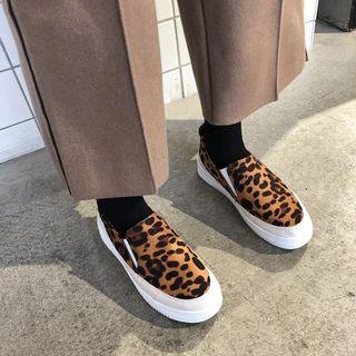 Faux Leather Trim Platform Loafers