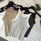 Striped Knit Halter Top