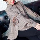 Dip Back Oversized Plaid Shirt