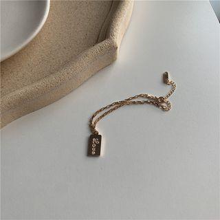 Alloy Love Lettering Tag Bracelet 1 Pc - 14k Gold Love Bracelet - One Size