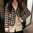 Plaid Woven Button-up Jacket