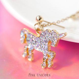 Rhinestone Unicorn Chained Earring