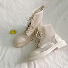 Faux Leather Eyelet High-top Sneakers