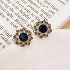 Faux Crystal Alloy Earring 1 Pair - Navy Blue - One Size
