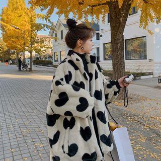 Fleece Heart Pattern Jacket