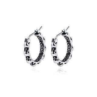 Fashion Creative Skull 316l Stainless Steel Stud Earrings Silver - One Size