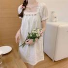 Puff-sleeve Ruffled Mini Sleep Dress / Sleep Top / Shorts / Set